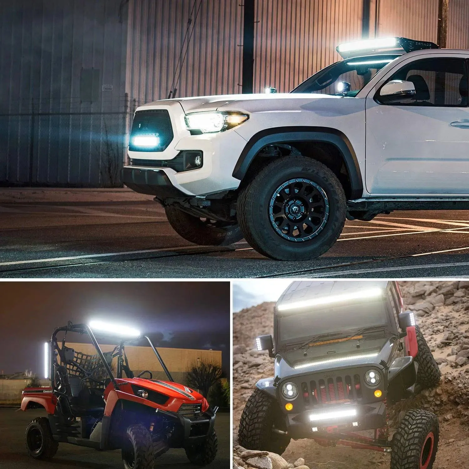 12 Inch 300W 30000LM Triple Row Spot/Flood Led Light Bar Kit | 16AWG Wire 3Pin Switch