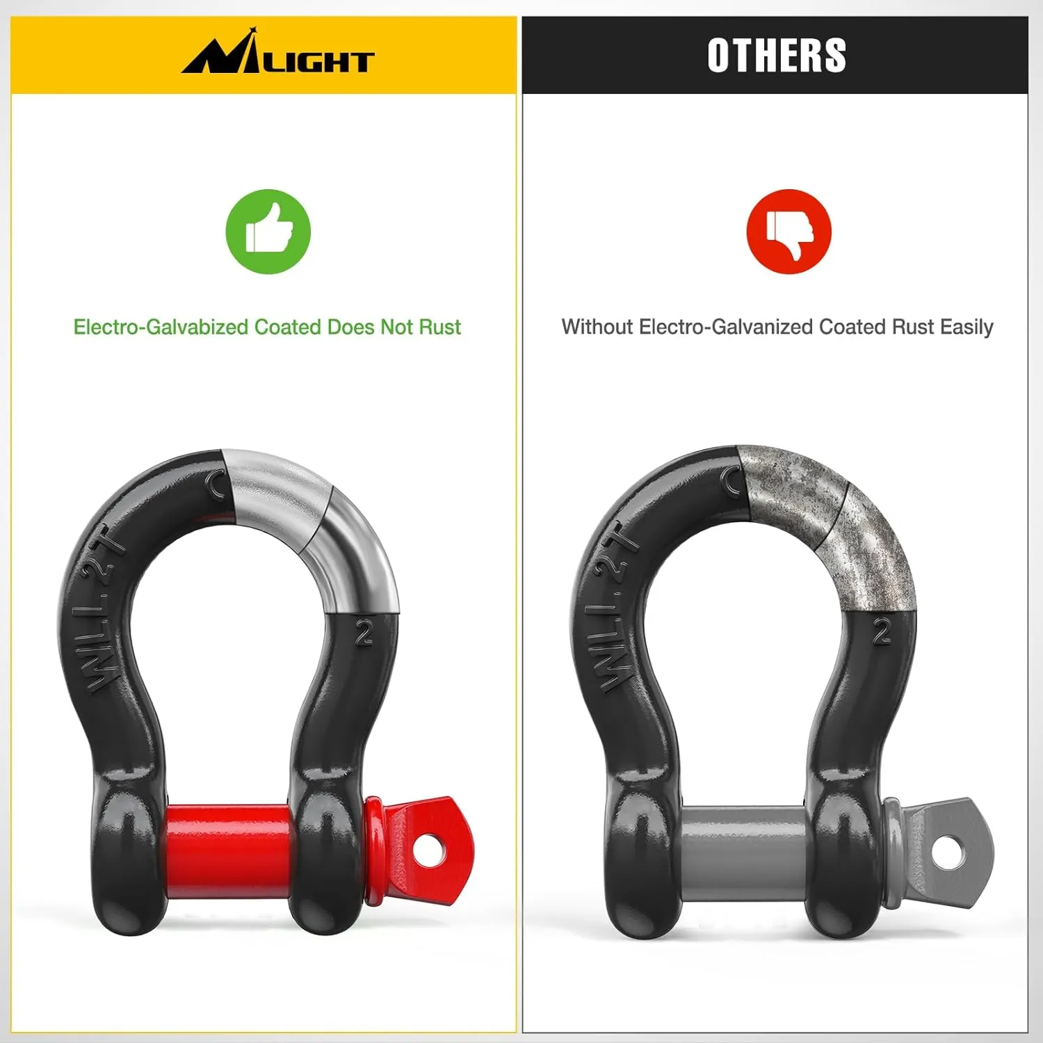1/2 Inch D-Ring Shackle 4 Packs