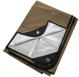Arcturus Heavy Duty Survival Blanket  Insulated Thermal Reflective Tarp - 60" x 82". All-Weather, Reusable Emergency Blanket for Car or Camping (Coyote Brown)