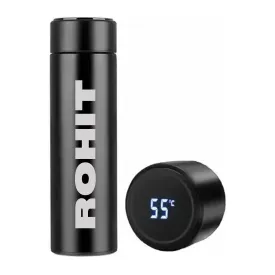 Engraving Personalised Tea Flask with Temperature Display - Add Name