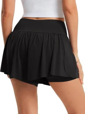 FitsT4 Sports Womens Swim Shorts High Waisted Board Shorts Stretch UPF50  Bathing Swimsuit Bottoms Tummy Control with Liner