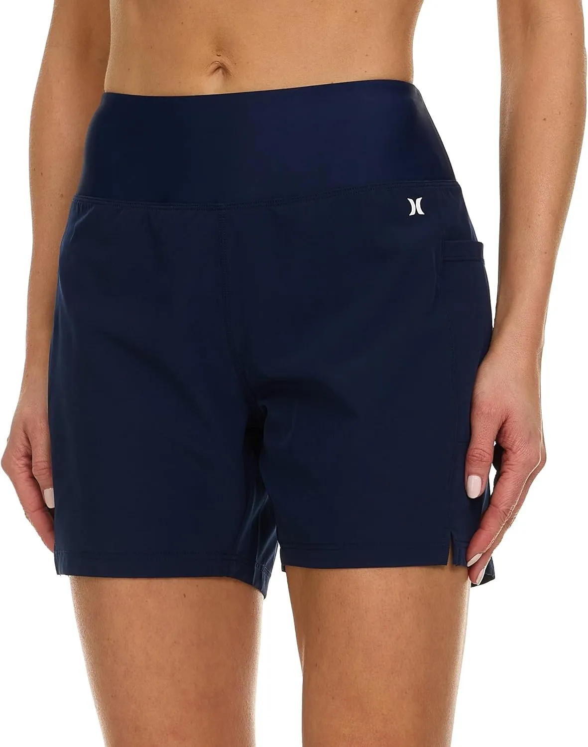 Hurley 5"/7" High Waisted Swim Shorts Women, Board Shorts with Pockets & Inner Liner, Quick Dry Swim Trunk, UPF 50 