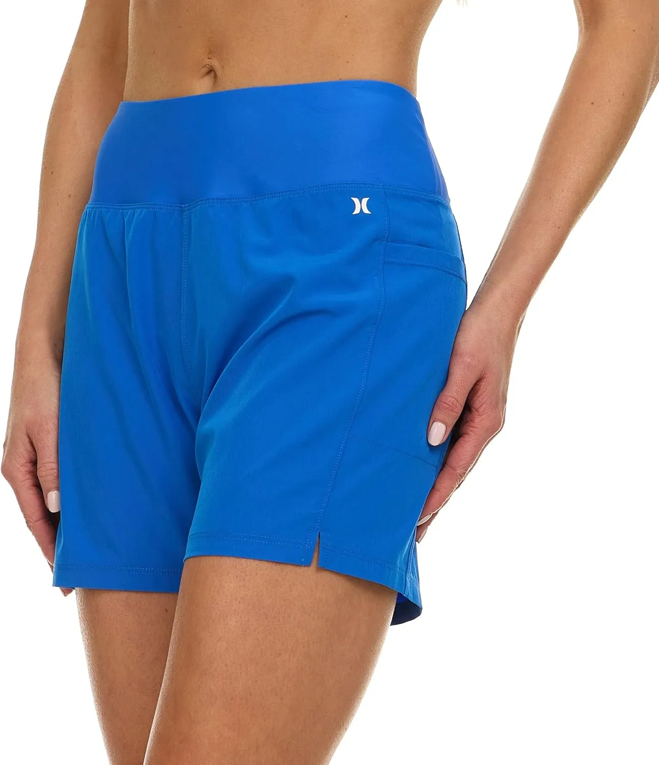 Hurley 5"/7" High Waisted Swim Shorts Women, Board Shorts with Pockets & Inner Liner, Quick Dry Swim Trunk, UPF 50 