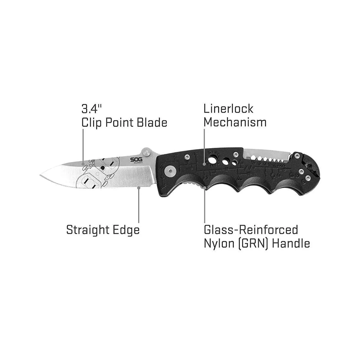 Kilowatt Clip Point Folding Knife - EL01-CP