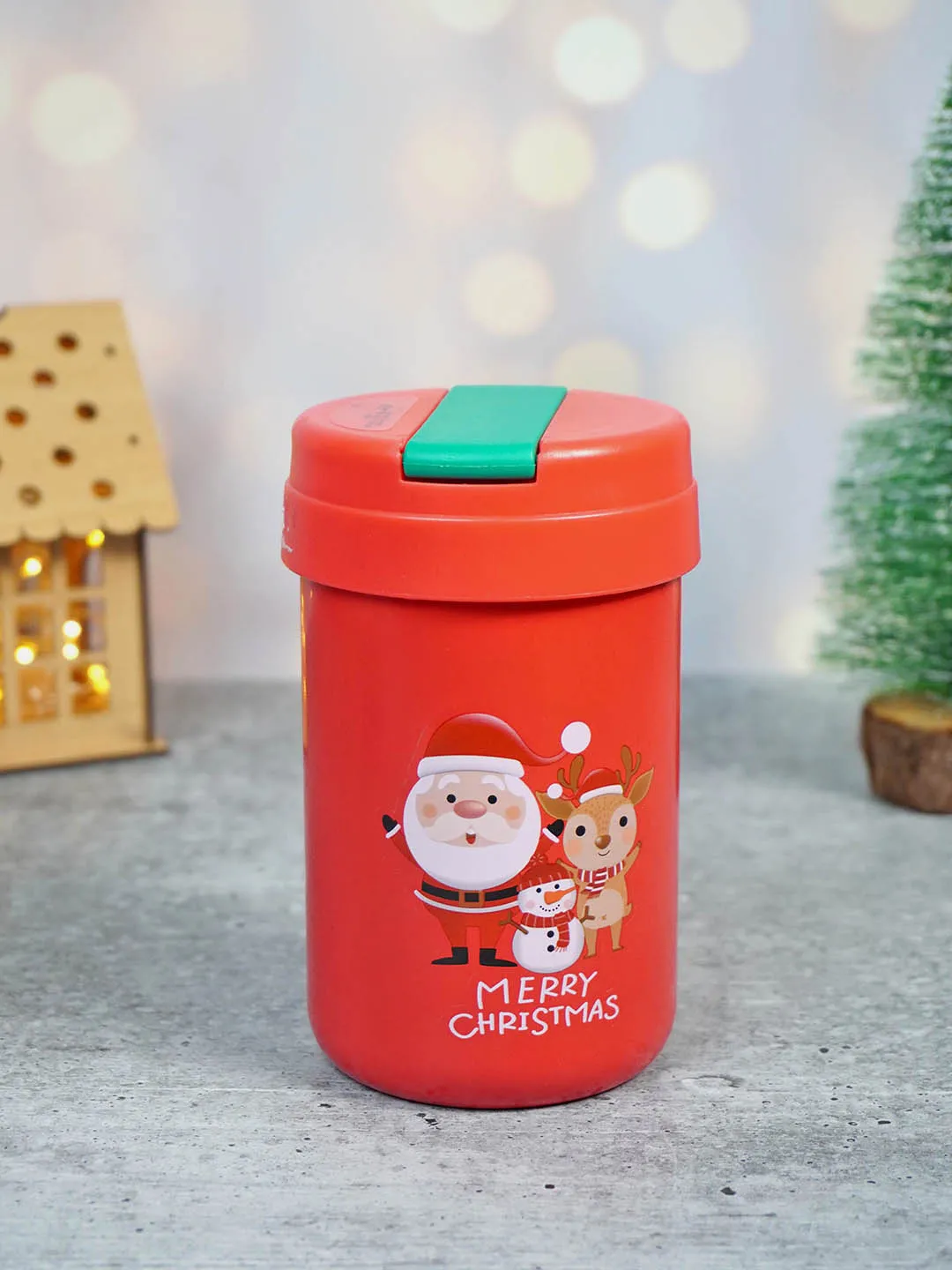 Little Surprise Box Mini Sipper Lid Christmas themed Stainless Steel sipper water bottle For Kids