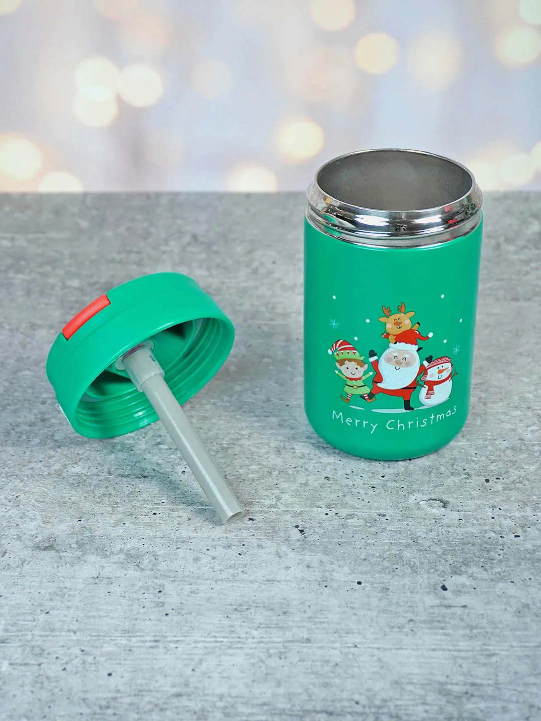 Little Surprise Box Mini Sipper Lid Christmas themed Stainless Steel sipper water bottle For Kids
