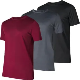 Mens Workout Short Sleeve Athletic Gym T-Shirts 3 Pack Mens Dry Fit Running Shirt Moisture Wicking Active Crew Tees for Men