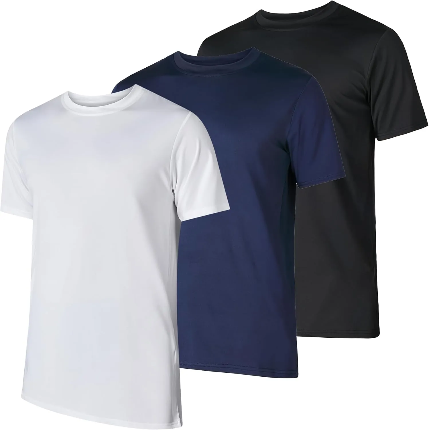 Mens Workout Short Sleeve Athletic Gym T-Shirts 3 Pack Mens Dry Fit Running Shirt Moisture Wicking Active Crew Tees for Men