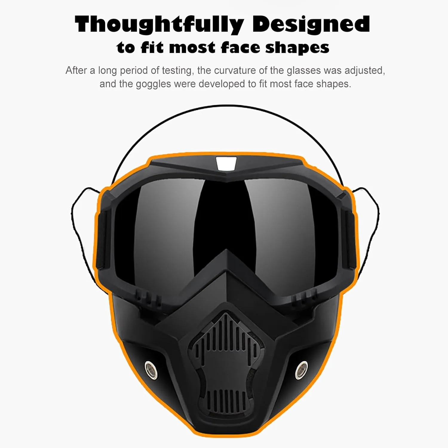 Motorcycle Goggles with Removable Full Face Mask Riding Glasses Dirt Bike ATV Motocross Detachable Eyewear Offroad Airsoft Paintball Cycling Protective Anti-Fog Goggle for Adults