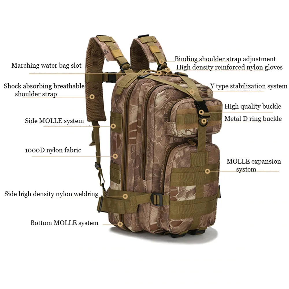 Outdoor Military Rucksacks 1000D Nylon 30L Waterproof Tactical backpack Sports Camping Hiking Trekking Fishing Hunting Bags