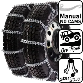 pewag 7mm, Star Stud, Ladder Pattern Tire Chains without Cams - Dual Triples - for Heavy Truck - Pair - USA4247S 7ST