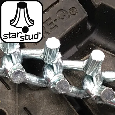 pewag 7mm, Star Stud, Ladder Pattern Tire Chains without Cams - for Heavy Truck - Pair - USA2249S 7ST
