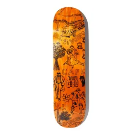 Skateboard Cafe 'Gaurab Sketches' 8.5" Deck (Orange)