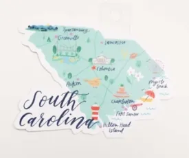 South Carolina Color Waterproof Sticker