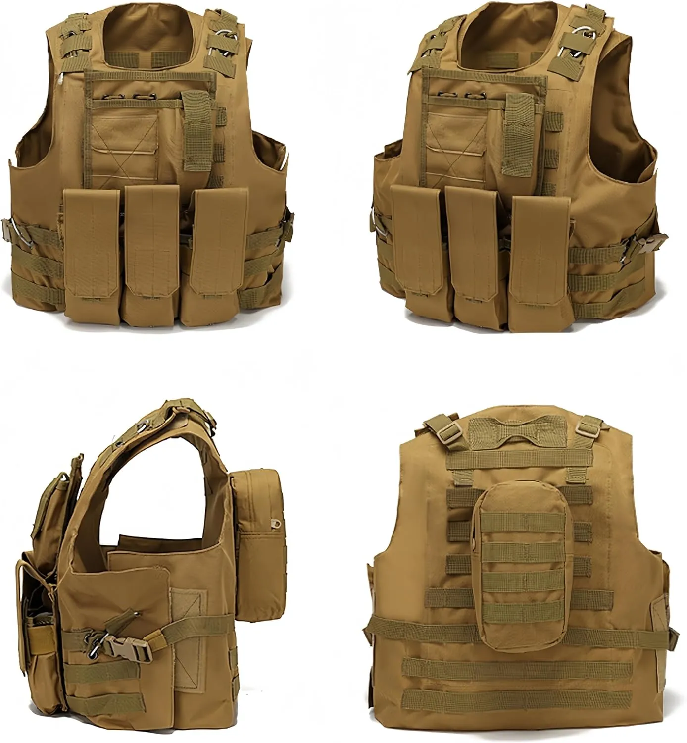 Tactical Vest Survival Vest Adjustable Oxford Cloth Available for Cosplay Training Outdoor Safety Protection Hunting