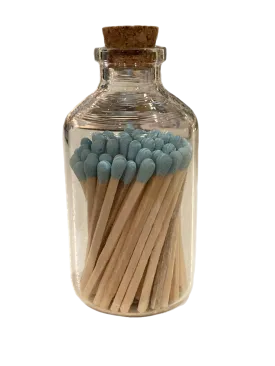 Teal Coloured Matches In Jar