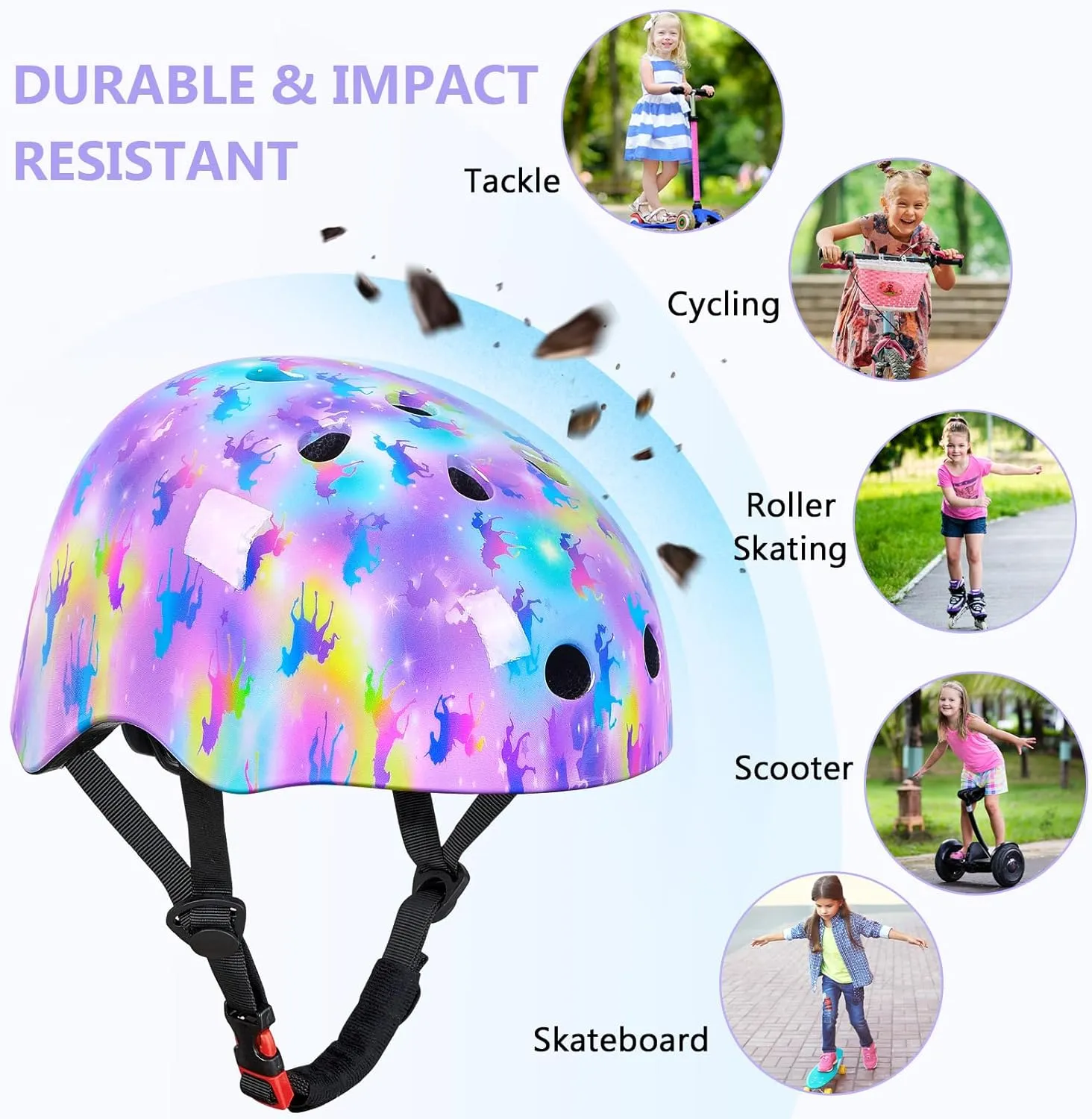 Toddler Helmet, Bienbee Kids Bike Helmet Skateboard Helmets for Bicycle Balance Bike Scooter for Girls Kids Age 3-5-8-14 Years