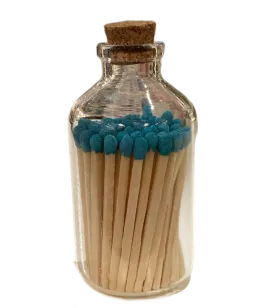 Turquoise Coloured Matches In Jar