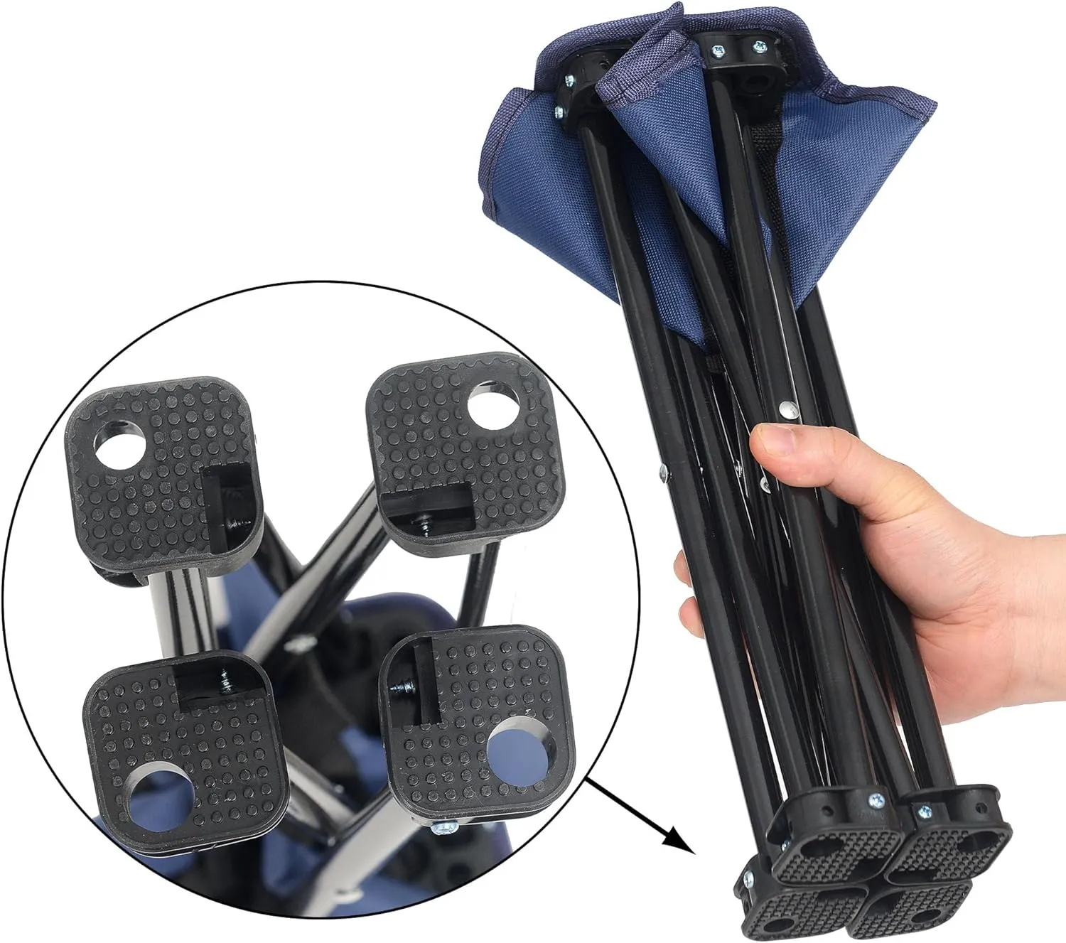 Wind Tour Portable Folding Camping Stool Outdoor Camping Lightweight Samll Chair for Fishing Hiking Gardening and Beach with Carry Bag (Blue)