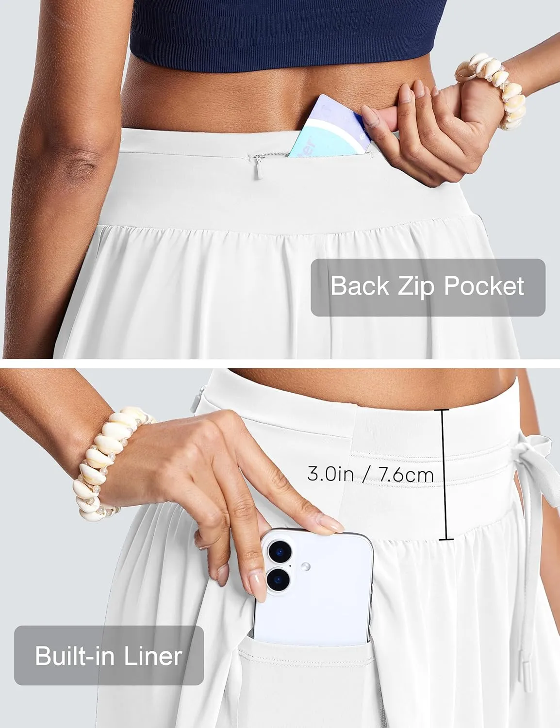 Womens 2.8" Swim Board Shorts High Waisted Slimming Quick Dry Stretch Swim Beach Trunks with Liner and 2 Pockets