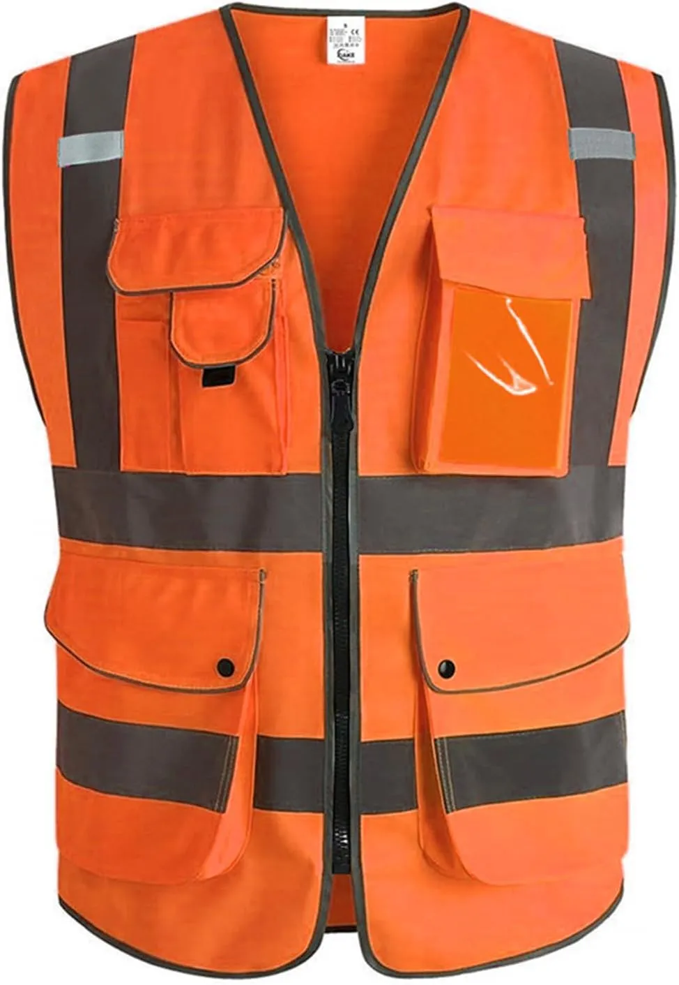 XIAKE 9 Pockets Class 2 High Visibility Reflective Safety Vest for Men Women Work Construction Vest